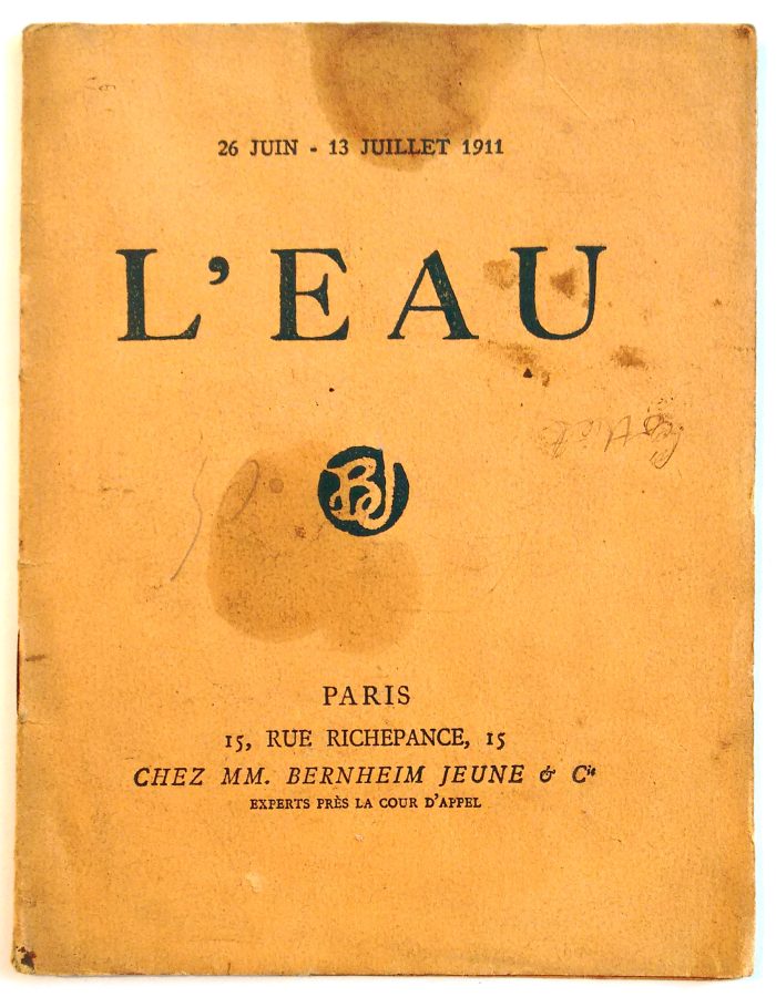 Cover of exhibition catalogue entitled L'Eau, 1911